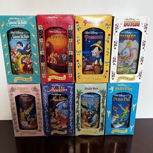 Vintage Disney Collector Series Glasses Set of 8 Burger King Coca-Cola 1990s